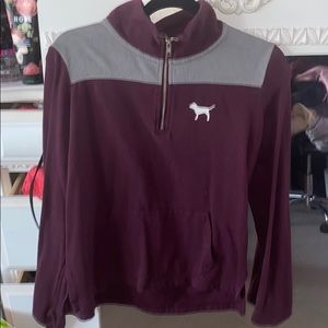PINK|| Maroon and gray half zip